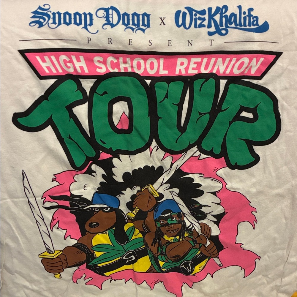 Men snoop and wiz khalifa Tour Shirt - White & Green
